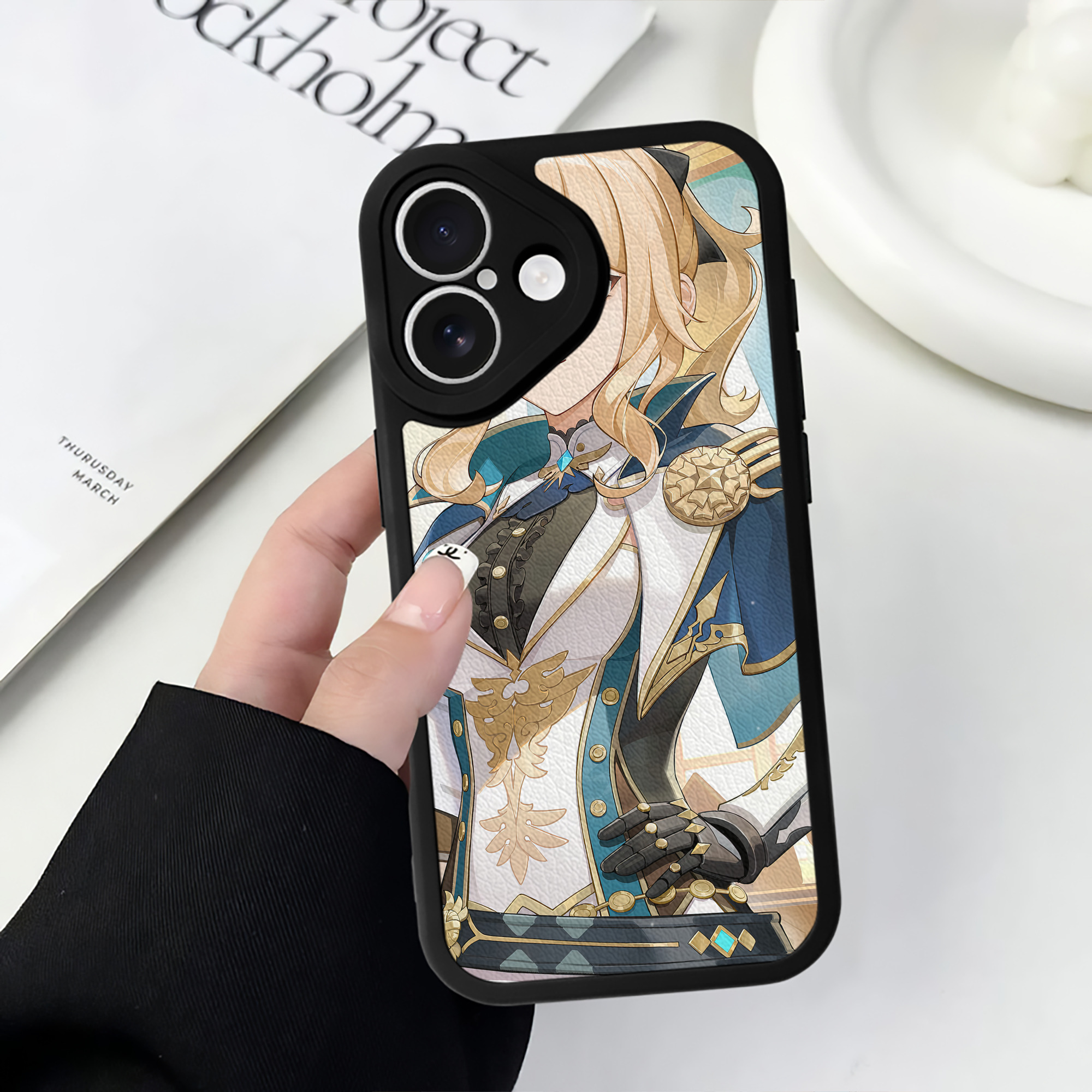 げんし神 genshin 【iPhone 16シリーズ対応】シリコンスマホケース（レザー調） 材質：シリコン